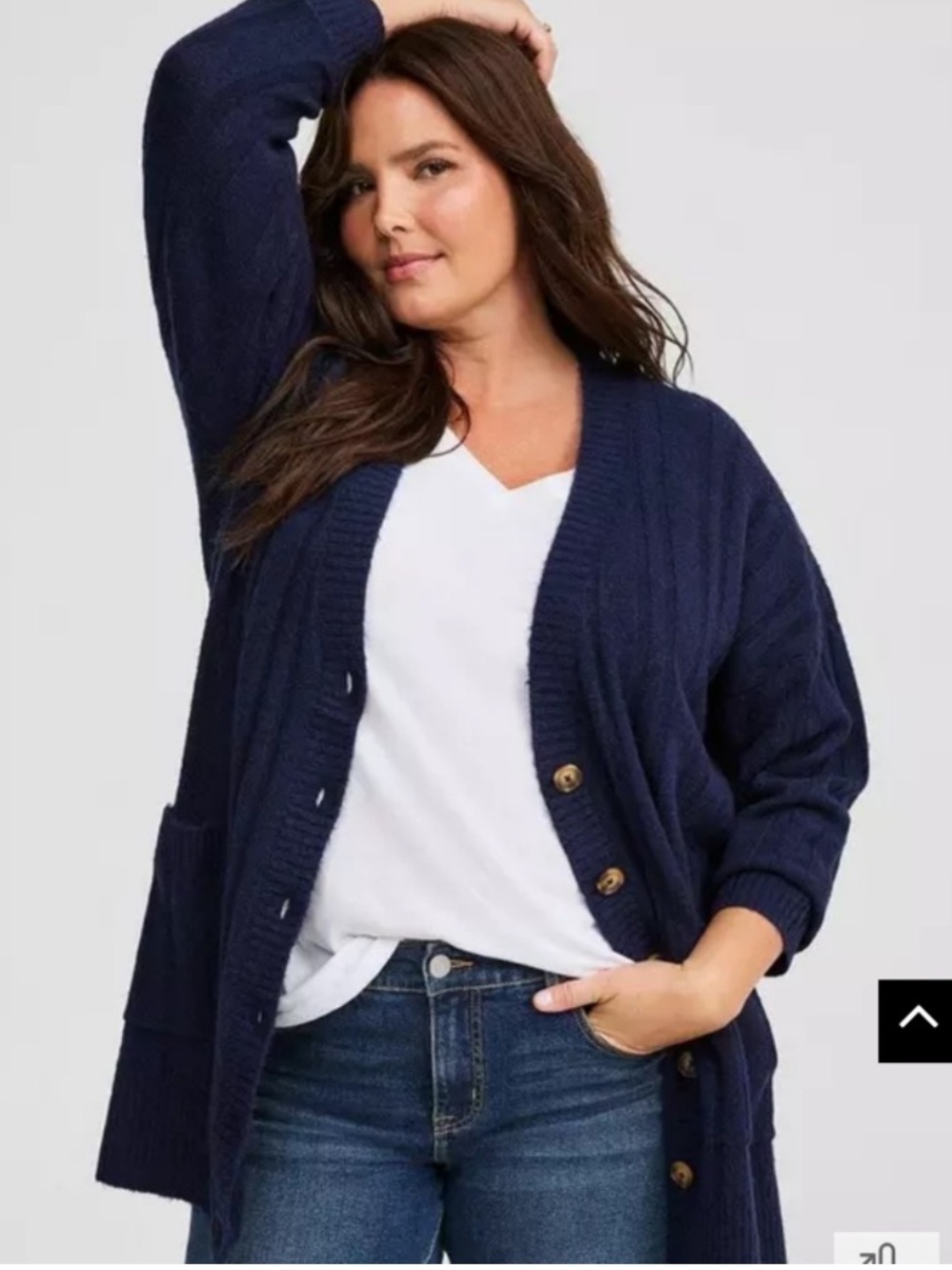 NWT Torrid Peacoat Blue Vegan Cashmere boyfriend cardigan sweater 5x